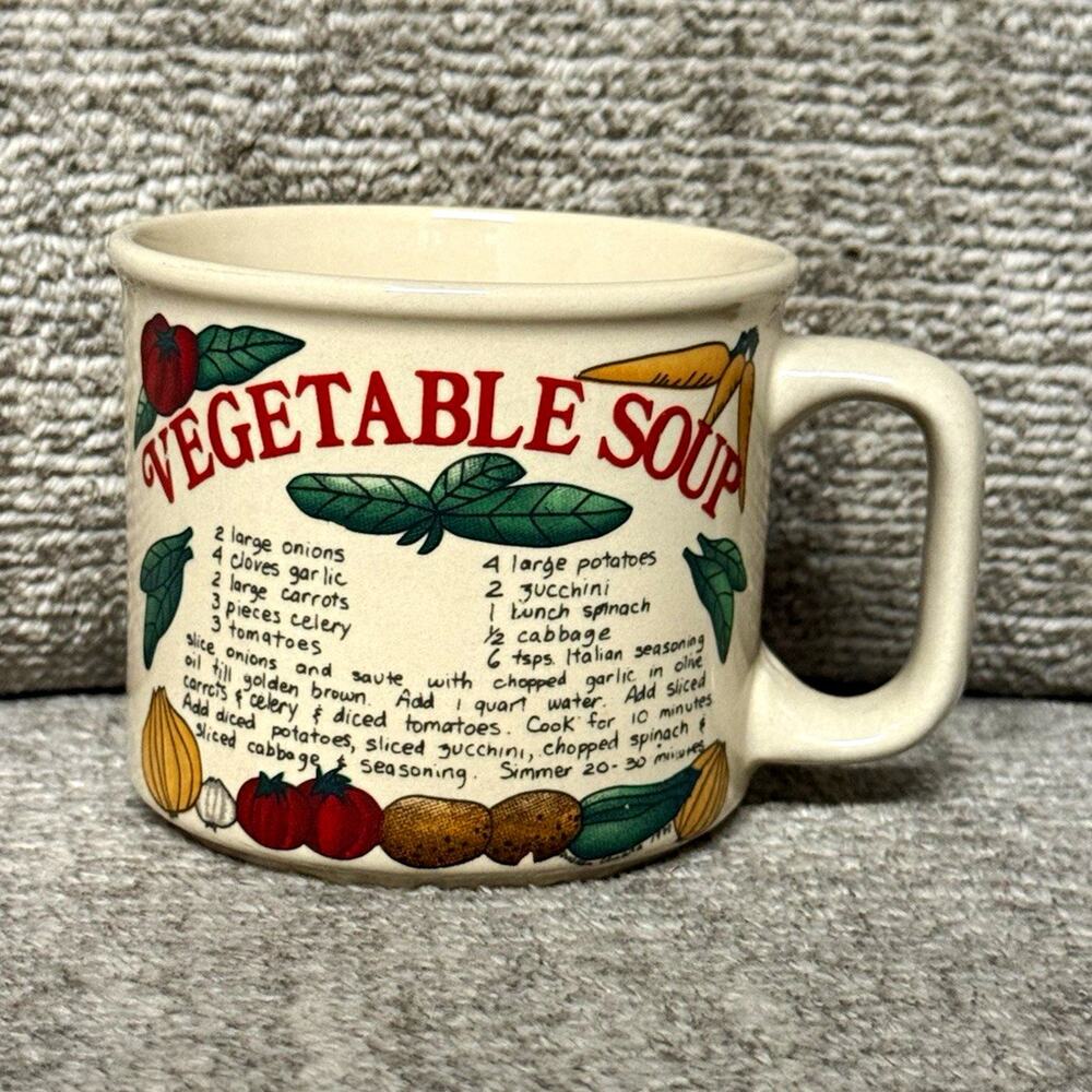 Westwood 1997 Vegetable Soup Recipe Collectible Advertising Mug Beige Multicolor